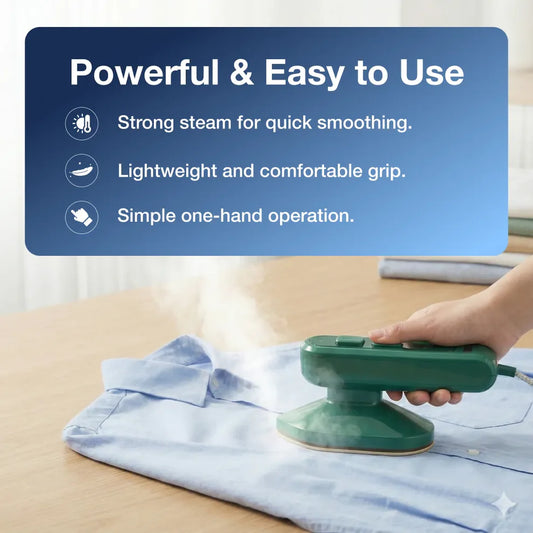 Portable Steam Iron – 2-in-1 Travel Garment Steamer