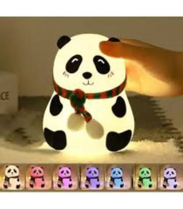 Cute Panda Silicone Night Light for Kids – USB Rechargeable LED Nursery Lamp