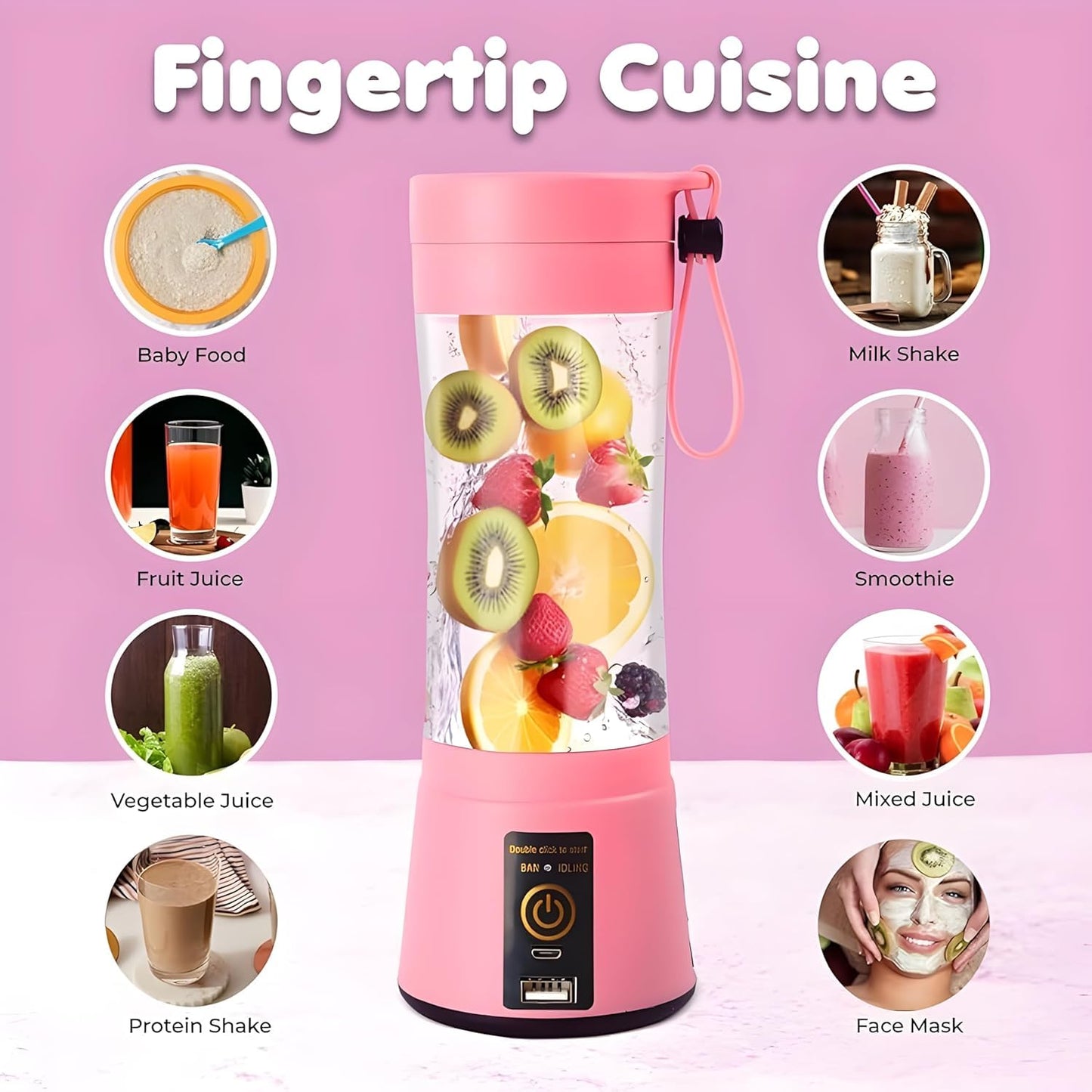 Portable USB Electric Juicer – 6-Blade Blender & Shaker | Chef’s Embrace