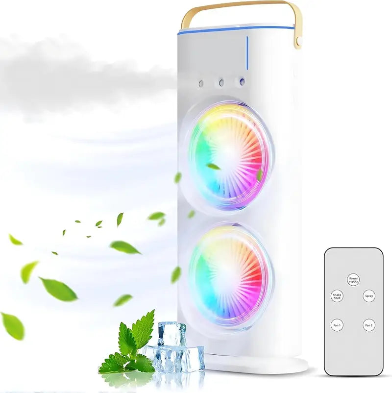 Portable Mini Double-Ended Spray Fan with Mist Cooling,