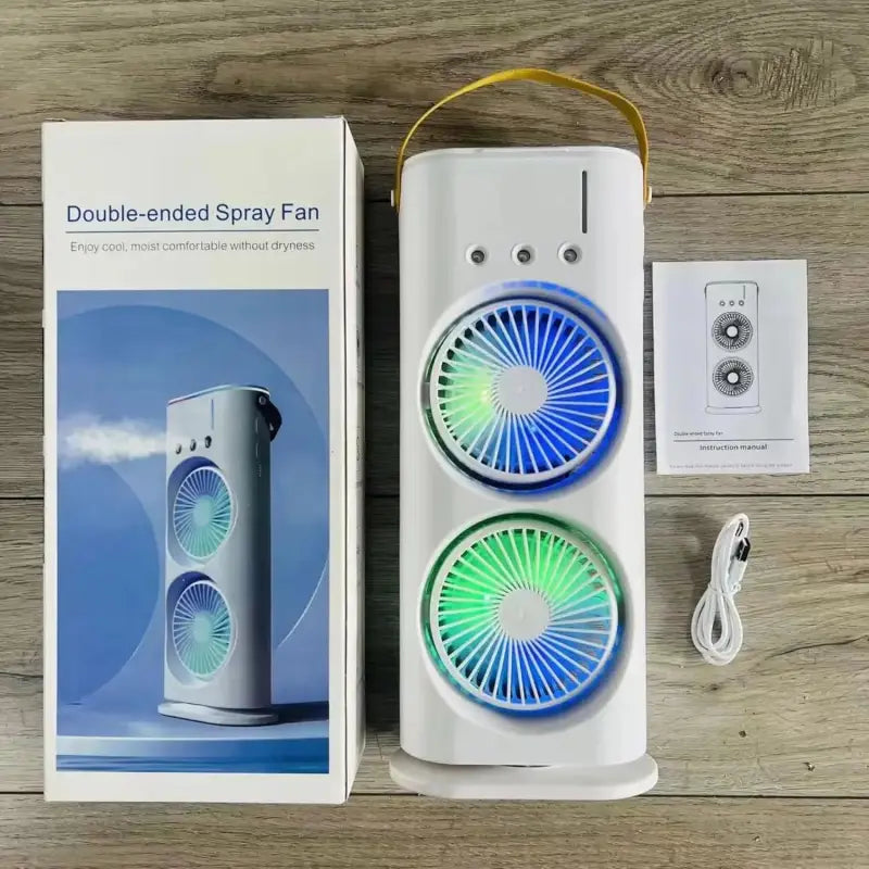 Portable Mini Double-Ended Spray Fan with Mist Cooling,
