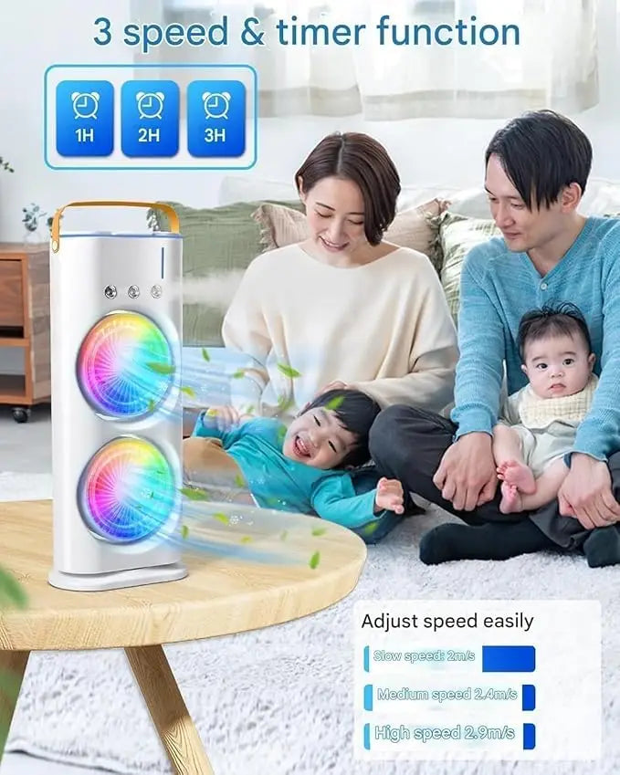 Portable Mini Double-Ended Spray Fan with Mist Cooling,