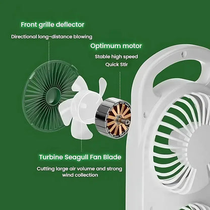Triple Head USB Desktop Fan – 3-in-1 Portable Cooling Fan