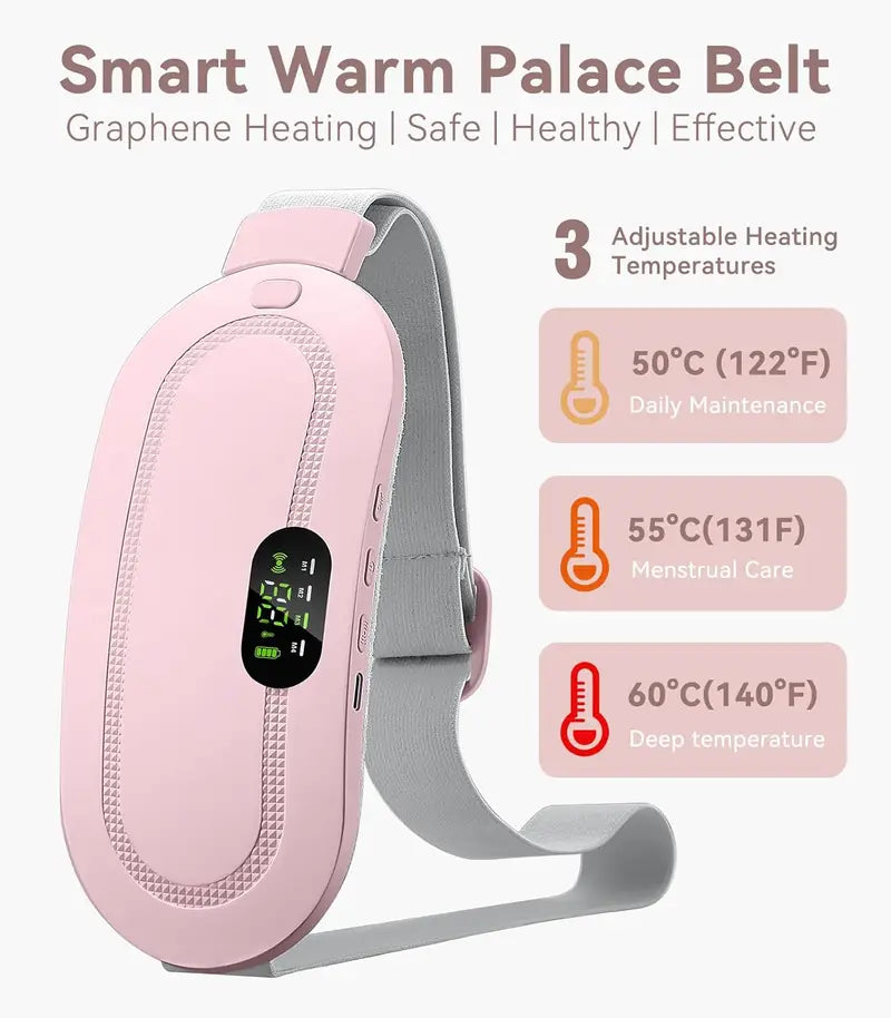 Smart Heating Massage Belt for Back Pain & Menstrual Cramp Relief | Rechargeable