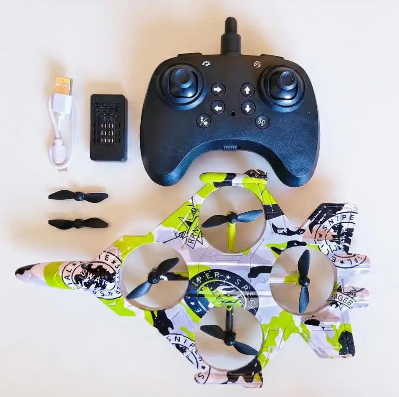 Stealth Fighter RC Drone 4-Propeller Quadcopter | Lightweight Remote Control Aircraft Toy Drone