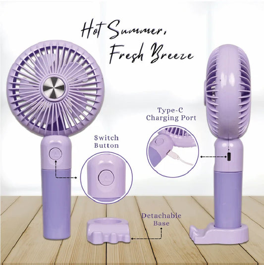 Portable Rechargeable Handheld Fan with 6 Speed Modes,