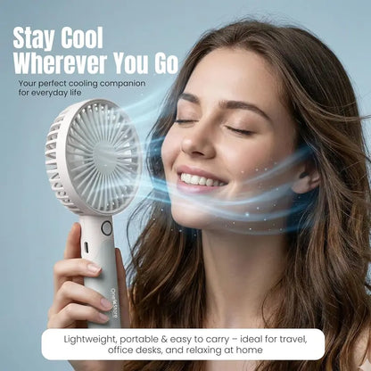 Portable Rechargeable Handheld Fan with 6 Speed Modes,
