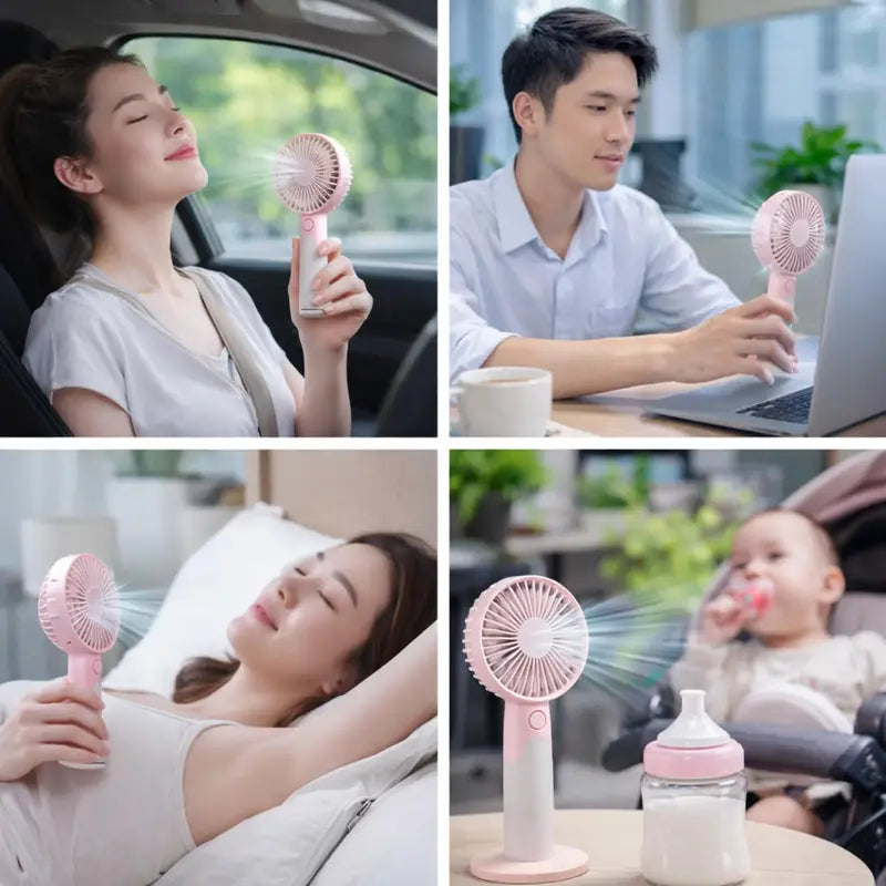 Portable Rechargeable Handheld Fan with 6 Speed Modes,
