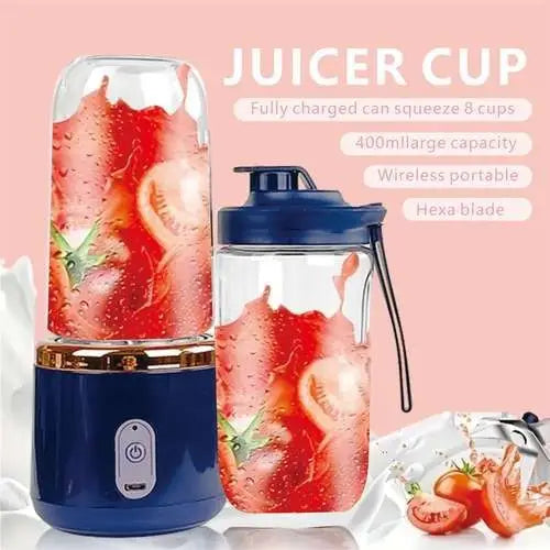 Portable USB Rechargeable Blender Bottle 400ml – Mini Personal Smoothie Maker