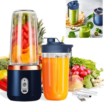 Portable USB Rechargeable Blender Bottle 400ml – Mini Personal Smoothie Maker