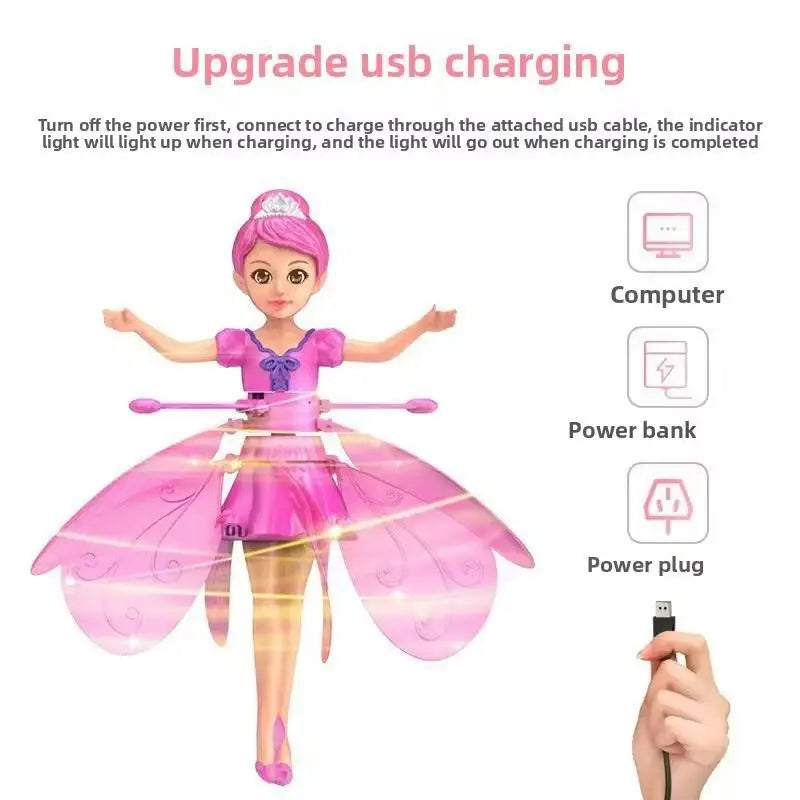 Flying Princess Doll Toy for Kids – USB Rechargeable