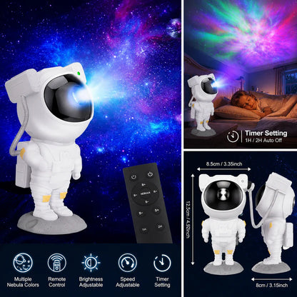 Astronaut Galaxy Star Projector Night Light with Remote Control