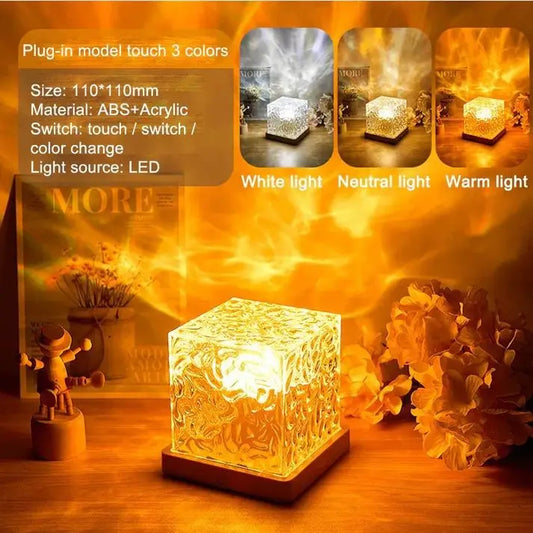 Crystal Cube LED Touch Lamp | 3 Color Modes