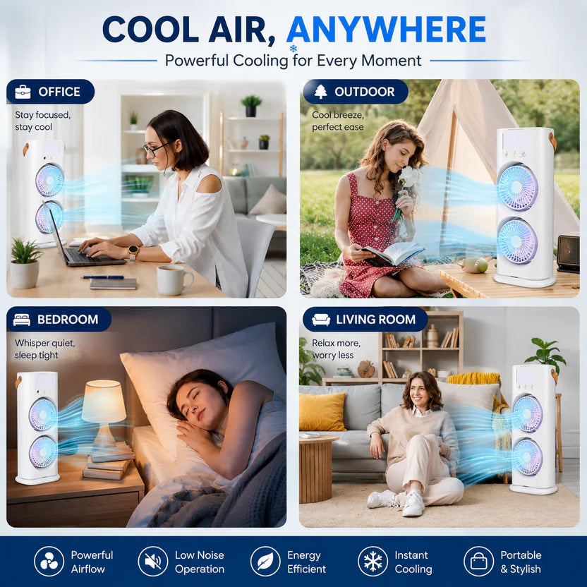 Portable Mini Double-Ended Spray Fan with Mist Cooling,